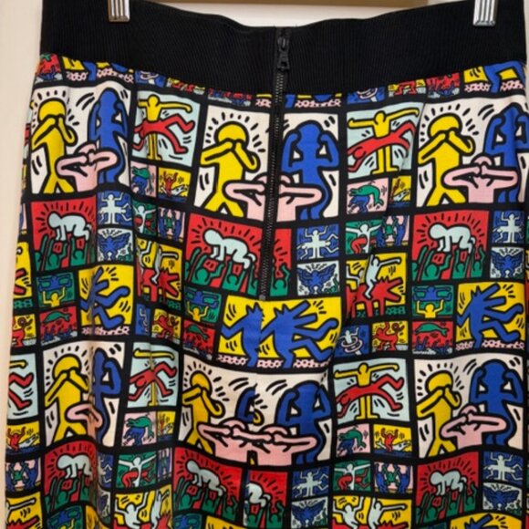 Alice + Olivia Keith Haring print multicolored mini skirt, size 12 - Picture 5 of 6